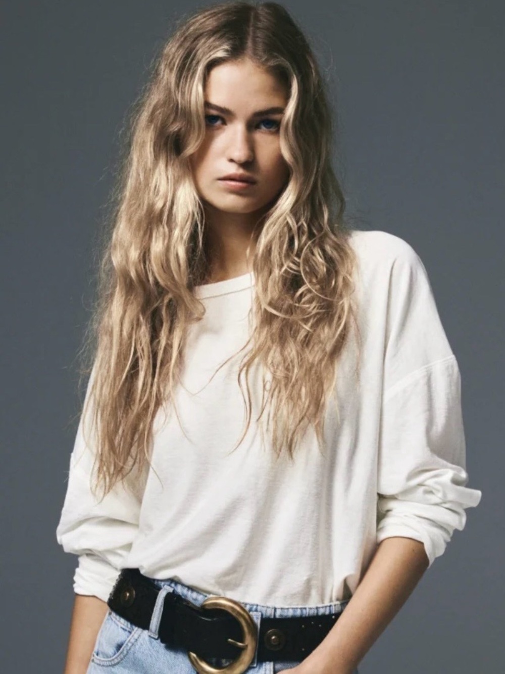 Free People Movement white cotton long sleeve t-shirt, size S. Like new.